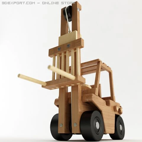 toy forklift 3D Model .c4d .max .obj .3ds .fbx .stl .blend 