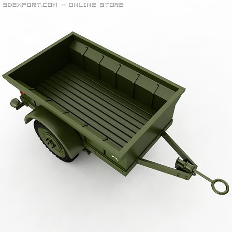 willys t3 trailer Model 3D .c4d .max .obj .3ds .fbx .stl .blend 