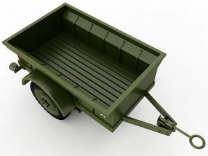 willys t3 trailer 3D Model
