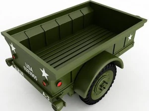 willys t3 trailer 3D Model