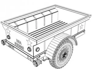 willys t3 trailer 3D Model