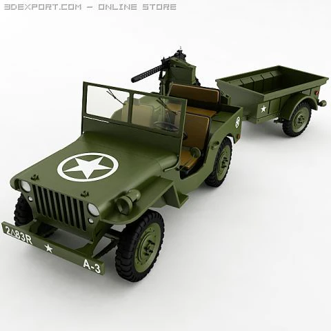 willys jeep collection 3D Model .c4d .max .obj .3ds .fbx .stl .blend 