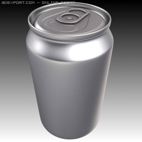 aluminum can Model 3D .c4d .max .obj .3ds .fbx .stl .blend 