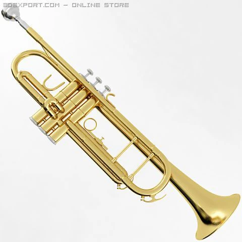 trumpet 3D Model .c4d .max .obj .3ds .fbx .stl .blend 