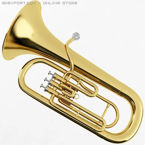 euphonium 3D Model .c4d .max .obj .3ds .fbx .stl .blend 