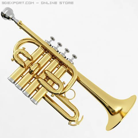 piccolo trumpet 3D Model .c4d .max .obj .3ds .fbx .stl .blend 