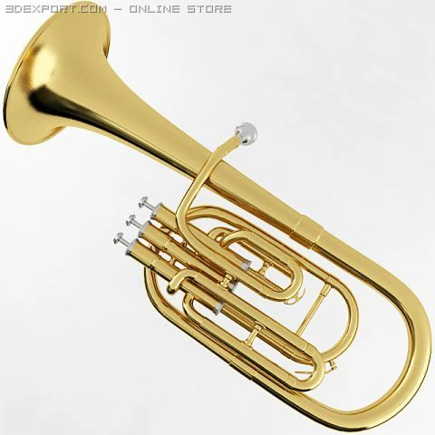 alto horn 3D Model .c4d .max .obj .3ds .fbx .stl .blend 
