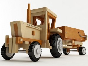 toy tractor and trailer 3D Model