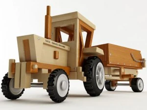 Zabawkowy traktor i przyczepa Model 3D