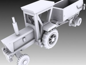 toy tractor and trailer Model 3D