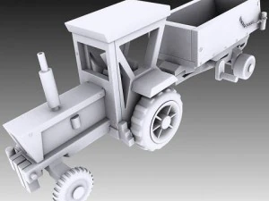 toy tractor and trailer 3D Model