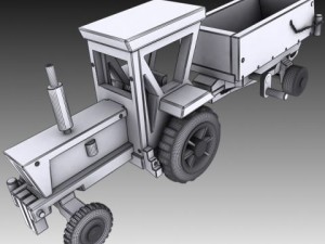 toy tractor and trailer Model 3D