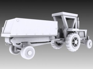 toy tractor and trailer Model 3D