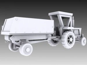 toy tractor and trailer 3D Model