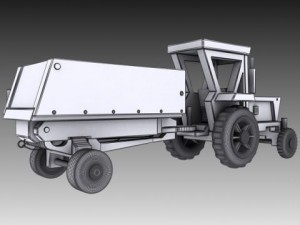 toy tractor and trailer Model 3D