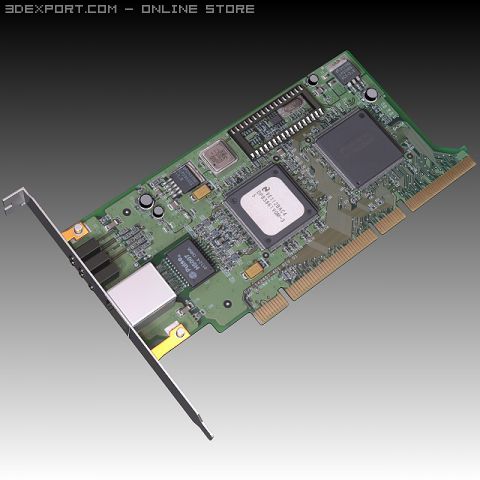 pc network card 3D 모델 .c4d .max .obj .3ds .fbx .stl .blend 