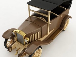 vintage wooden car 3D Model