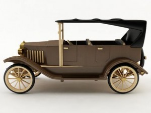 vintage wooden car Model 3D
