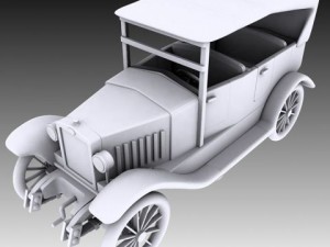 vintage wooden car Model 3D