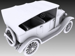vintage wooden car Model 3D