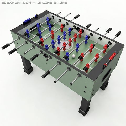 foosball table 3D Model .c4d .max .obj .3ds .fbx .stl .blend 