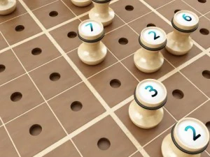 wooden sudoku board game 3D Model