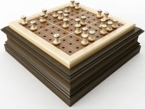 wooden sudoku board game 3D Model