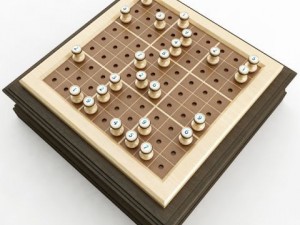 wooden sudoku board game 3D Model