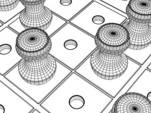 wooden sudoku board game 3D Model