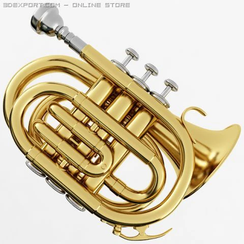 pocket trumpet 3D Model .c4d .max .obj .3ds .fbx .stl .blend 