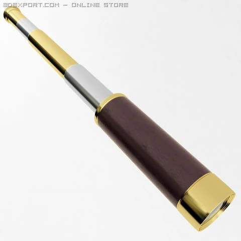 pocket telescope 3D Model .c4d .max .obj .3ds .fbx .stl .blend