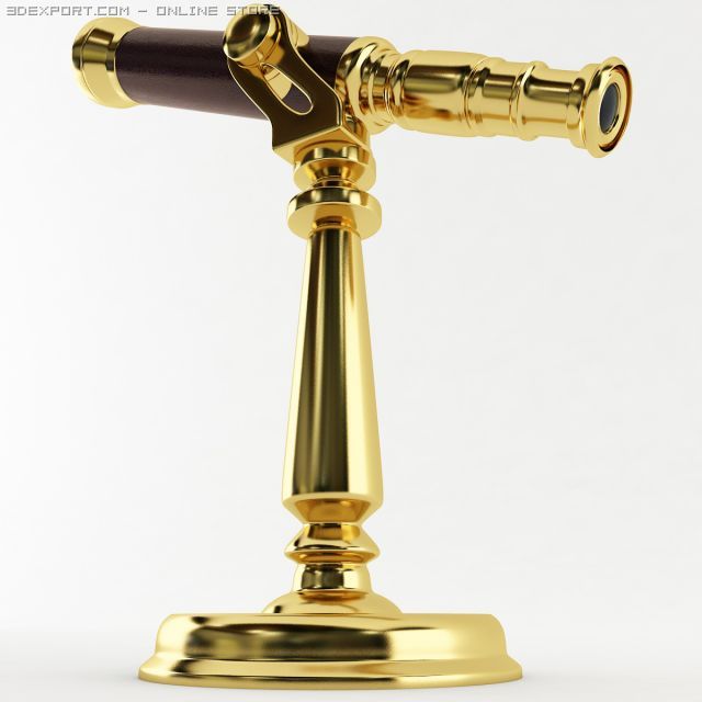 brass desk telescope 3D 모델 .c4d .max .obj .3ds .fbx .stl .blend 