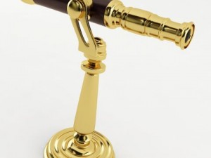 brass desk telescope 3D 모델