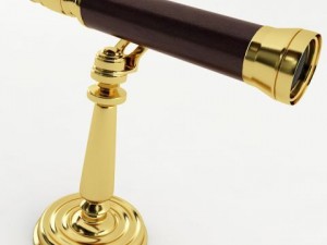 brass desk telescope 3D 모델