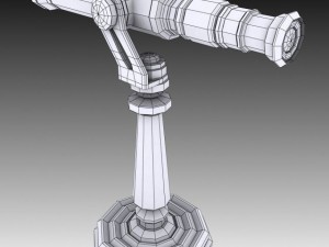 brass desk telescope 3D 모델
