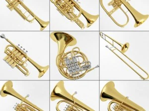 collection d'instruments de musique en laiton Modèle 3D