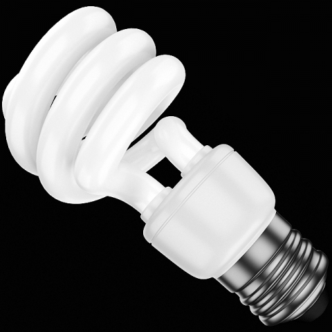 compact fluorescent bulb 3D Model .c4d .max .obj .3ds .fbx .stl .blend 