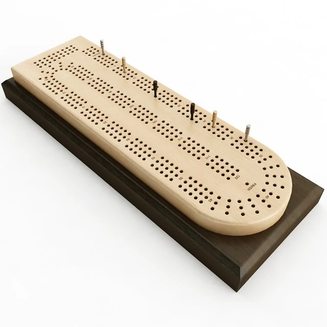 cribbage card game board 3D Model .c4d .max .obj .3ds .fbx .stl .blend 