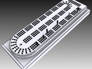 cribbage card game board 3D Model