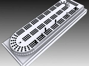 cribbage card game board 3D Model