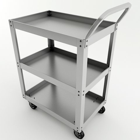 metal cart 3D Model .c4d .max .obj .3ds .fbx .stl .blend 