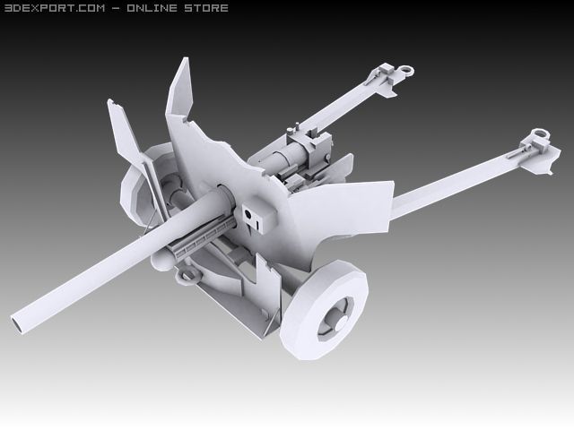 6 pounder 3D Model .c4d .max .obj .3ds .fbx .stl .blend 