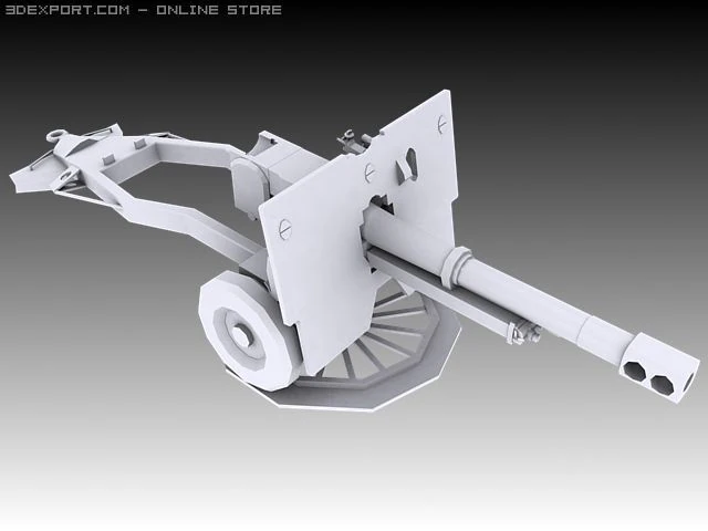 25 pounder 3D Model .c4d .max .obj .3ds .fbx .stl .blend 
