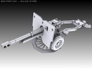 25 pounder 3D मॉडल