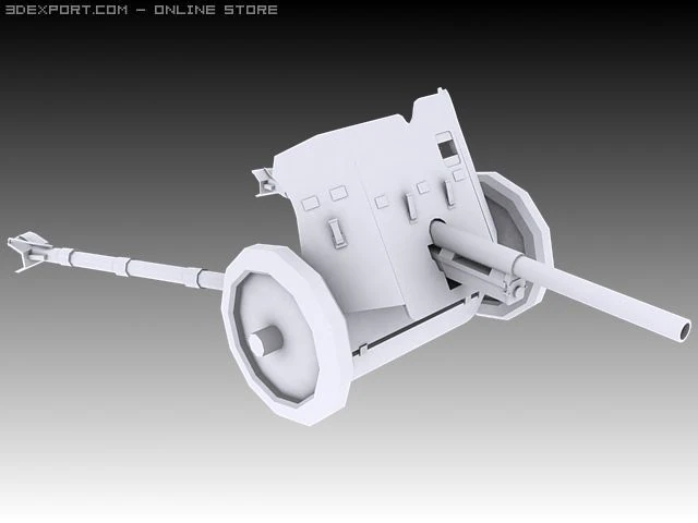pak 37 with stielgranate 41 3D Model .c4d .max .obj .3ds .fbx .stl .blend 