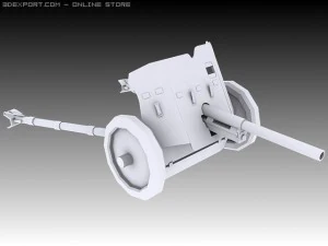 pak 37 with stielgranate 41 3D Model