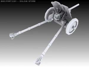 pak 37 with stielgranate 41 3D Model