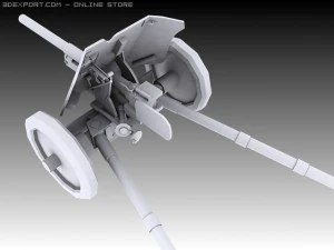 pak 37 with stielgranate 41 3D Model