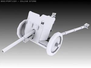 pak 37 with stielgranate 41 3D Model