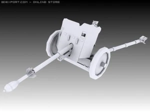 pak 37 with stielgranate 41 3D Model
